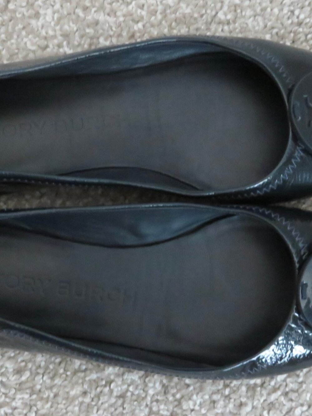 Tory Burch Navy Patent Leather Travel Ballet Flats - 7.5 M - Picture 5 of 9